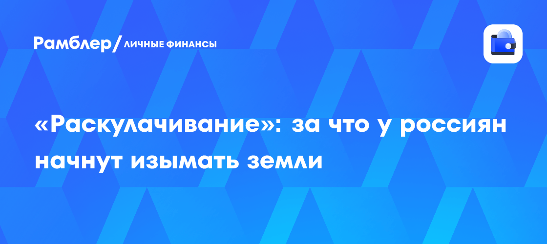 «Раскулачивание»: за что у россиян начнут изымать земли