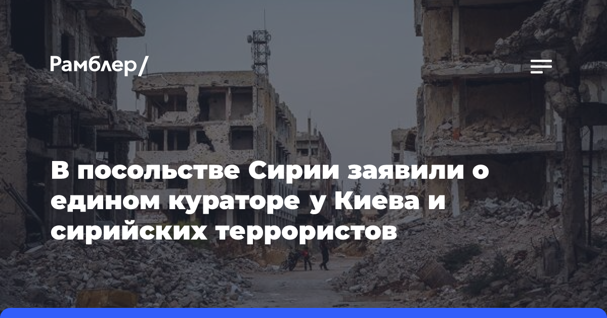 В посольстве Сирии заявили о едином кураторе у Киева и сирийских террористов