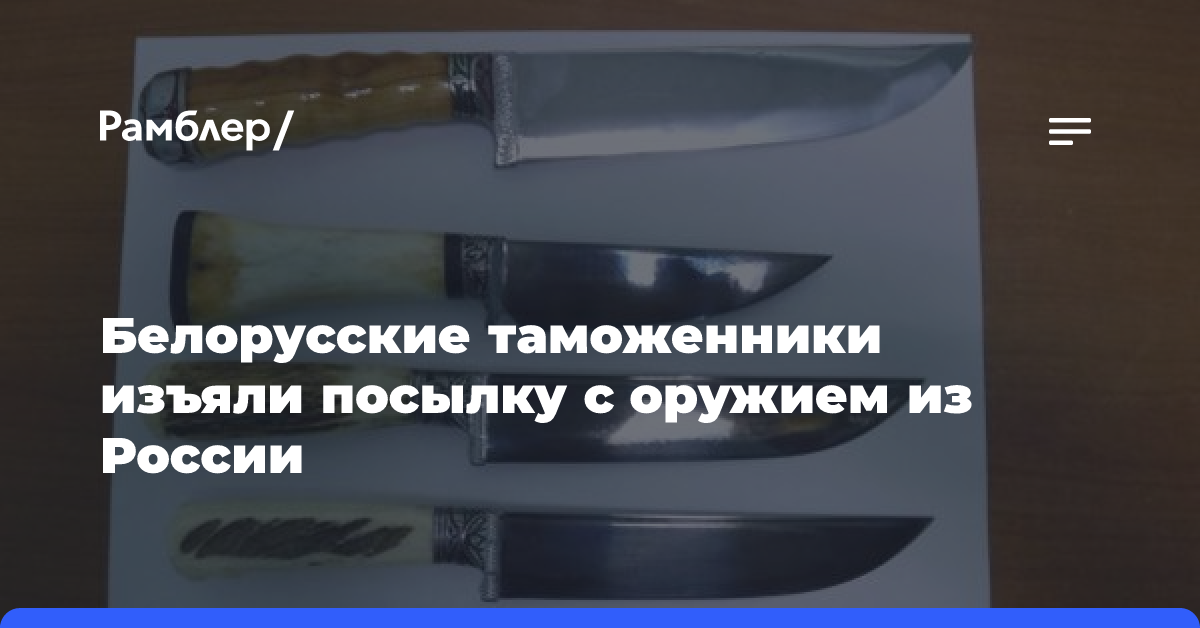 Белорусские таможенники изъяли посылку с оружием из России