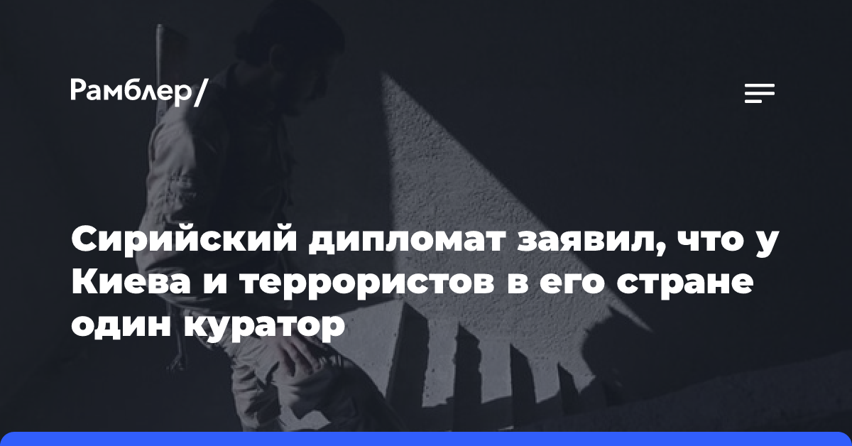 Сирийский дипломат заявил, что у Киева и террористов в его стране один куратор