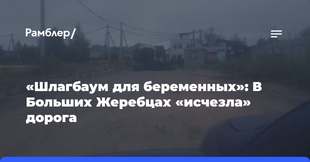 «Шлагбаум для беременных»: В Больших Жеребцах «исчезла» дорога