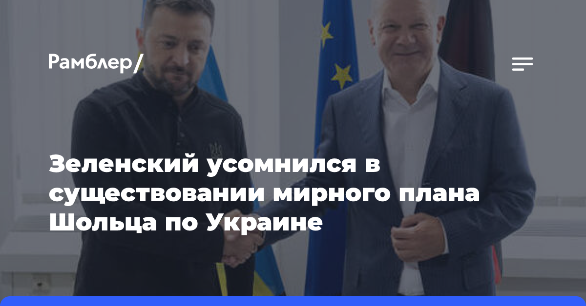 Зеленский усомнился в существовании мирного плана Шольца по Украине