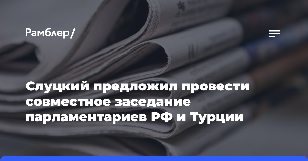 Слуцкий предложил провести совместное заседание парламентариев РФ и Турции