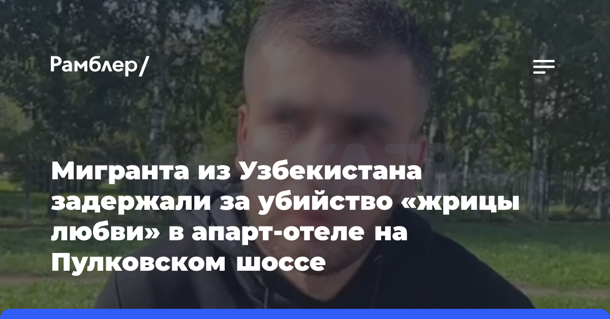 Мигранта из Узбекистана задержали за убийство «жрицы любви» в апарт-отеле на Пулковском шоссе