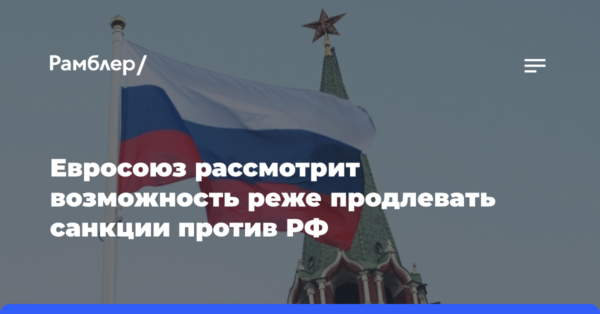 Евросоюз рассмотрит возможность реже продлевать санкции против РФ