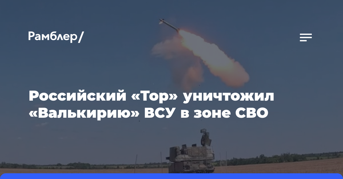 Российский «Тор» уничтожил «Валькирию» ВСУ в зоне СВО