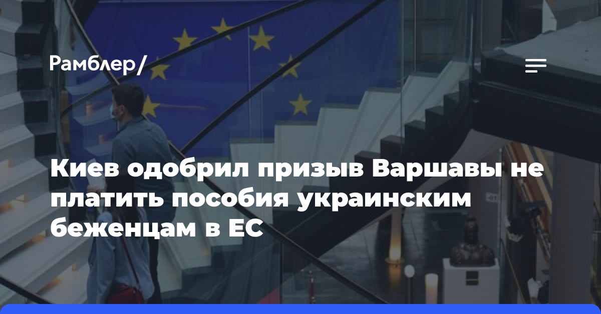 МИД Украины одобрил призыв Польши не платить пособия украинским беженцам в ЕС