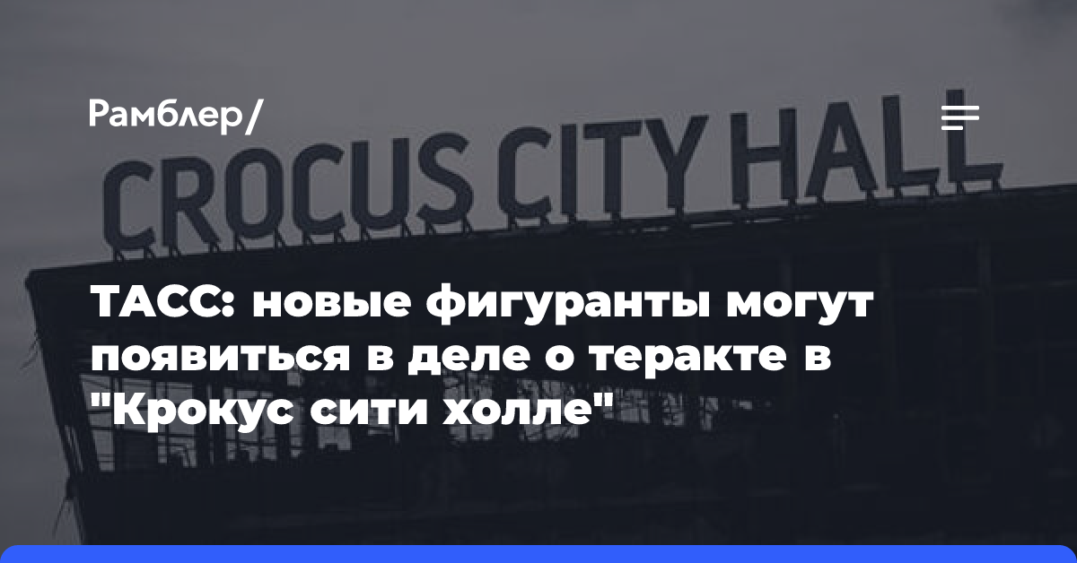 ТАСС: новые фигуранты могут появиться в деле о теракте в «Крокус сити холле»