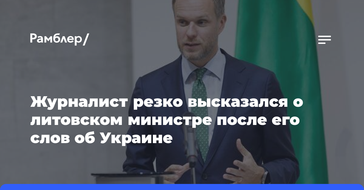 Журналист резко высказался о литовском министре после его слов об Украине