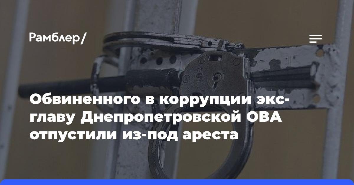 Обвиненного в коррупции экс-главу Днепропетровской ОВА отпустили из-под ареста