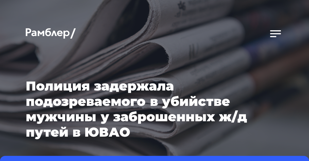 Полиция задержала подозреваемого в убийстве мужчины у заброшенных ж/д путей в ЮВАО