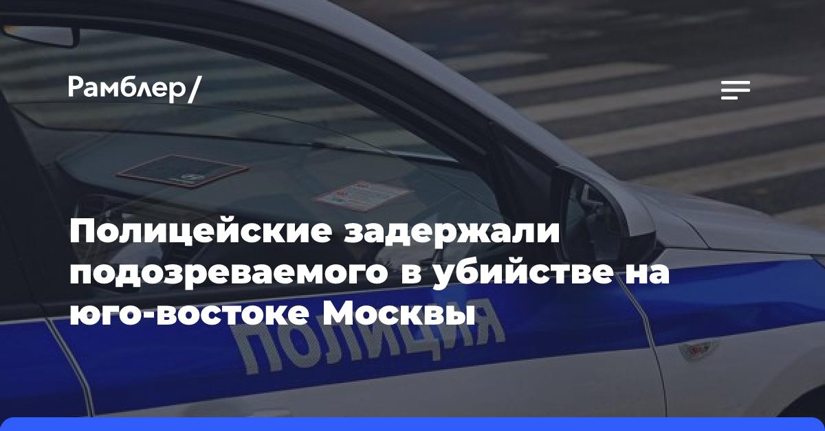 Полицейские задержали подозреваемого в убийстве на юго-востоке Москвы