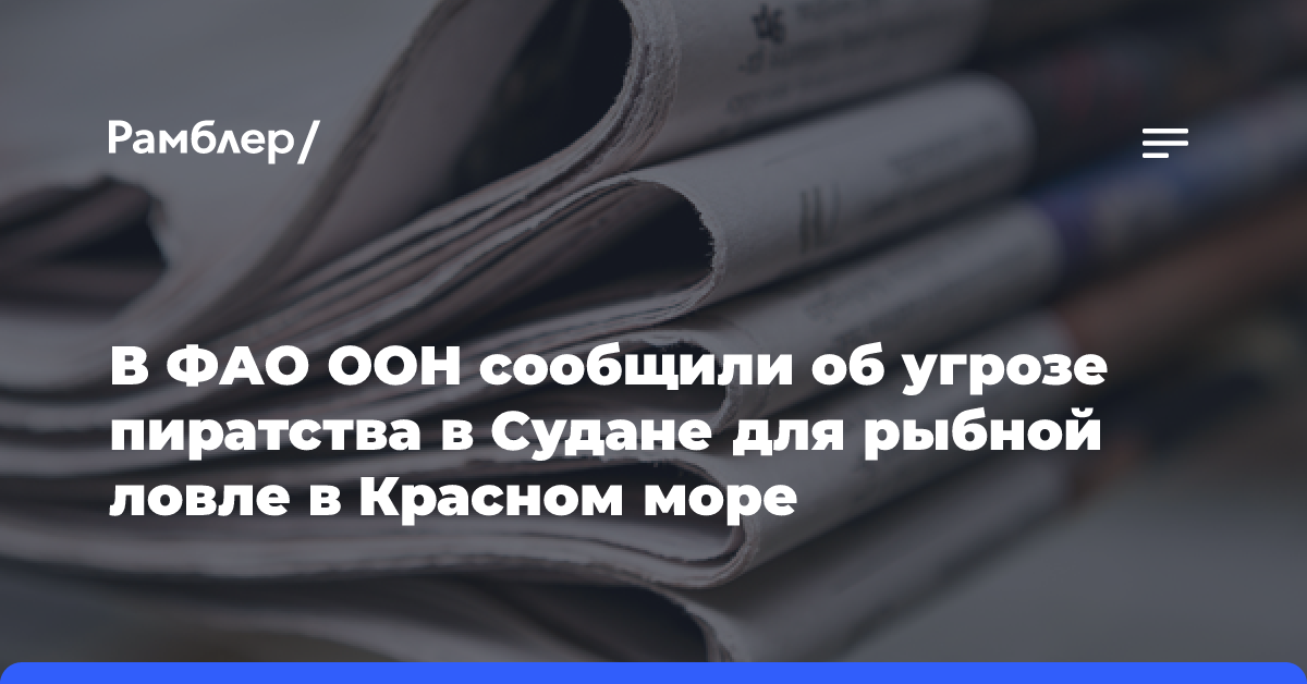 В ФАО ООН сообщили об угрозе пиратства в Судане для рыбной ловле в Красном море