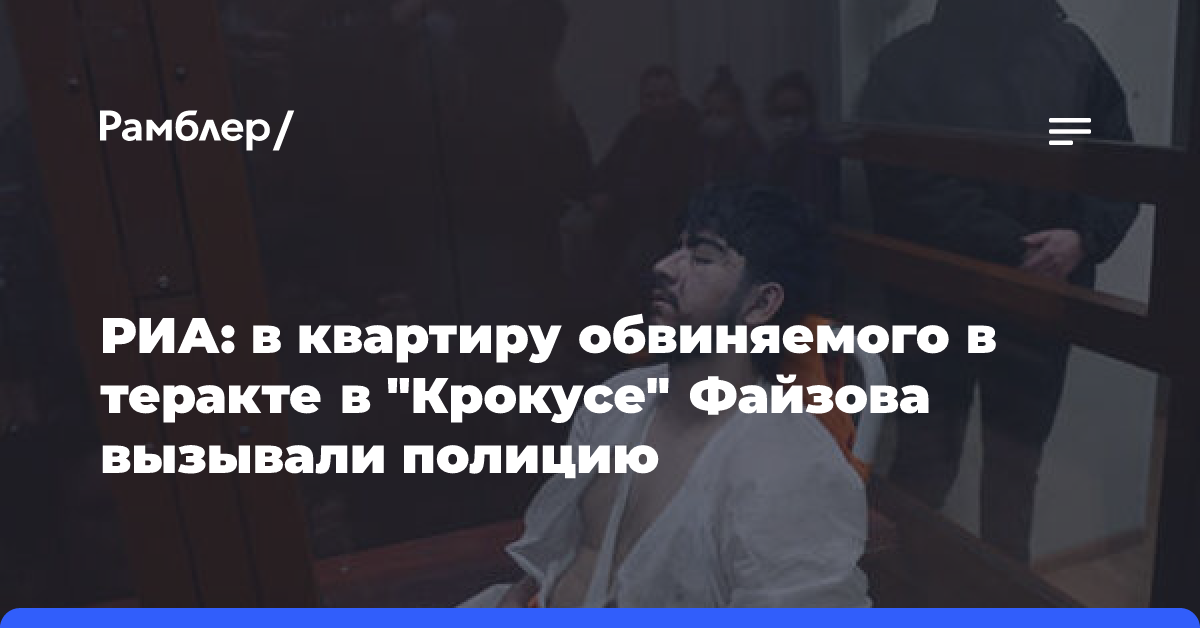 РИА: в квартиру обвиняемого в теракте в «Крокусе» Файзова вызывали полицию