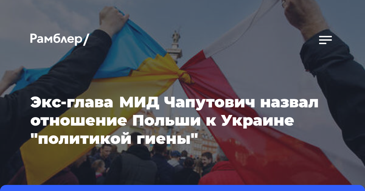 Экс-глава МИД Чапутович назвал отношение Польши к Украине «политикой гиены»