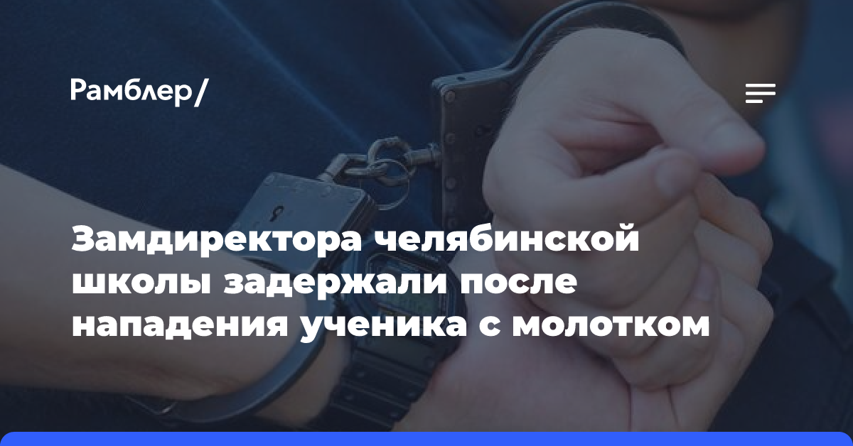 Замдиректора школы в Челябинске задержали после нападения ученика на сверстников