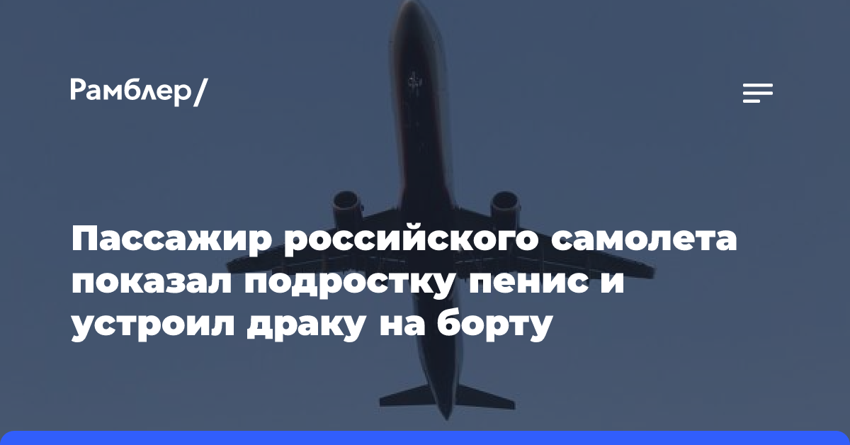 Пассажир российского самолета показал подростку пенис и устроил драку на борту