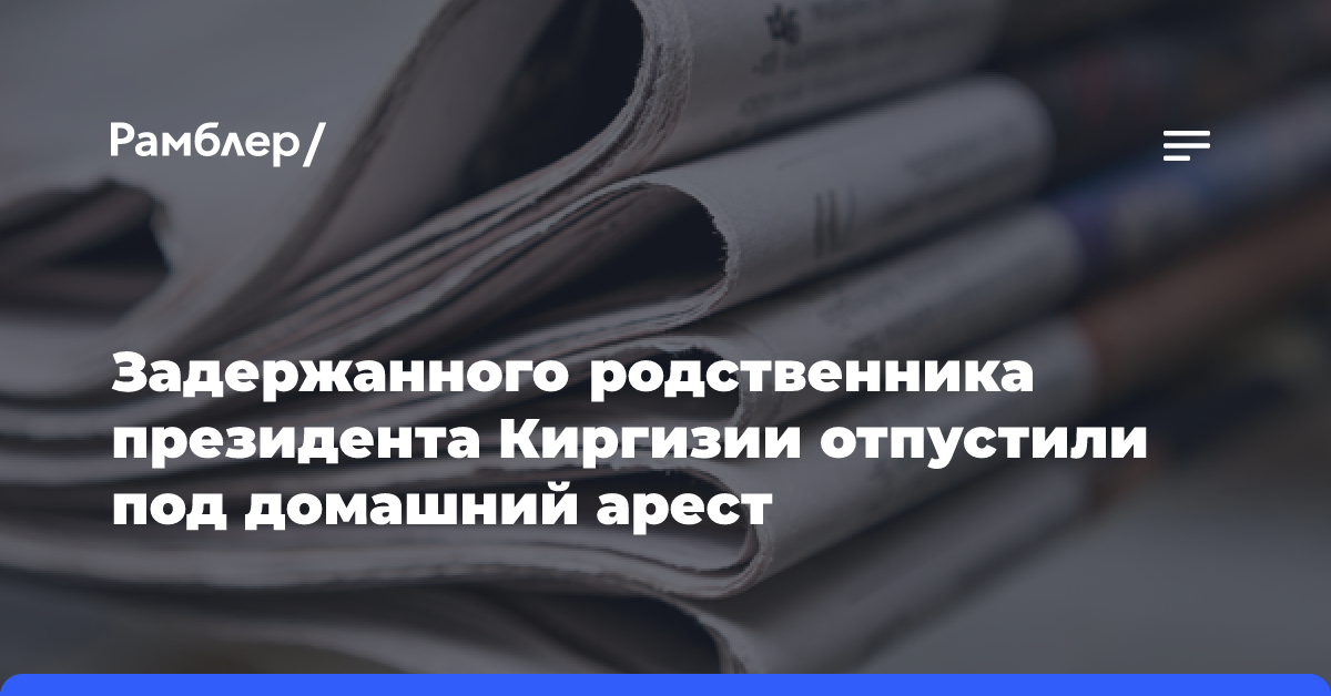 Задержанного родственника президента Киргизии отпустили под домашний арест