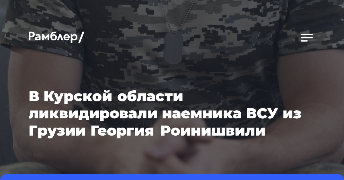 В Курской области ликвидировали наемника ВСУ из Грузии Георгия Роинишвили