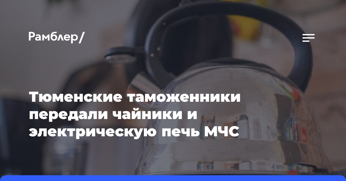 Тюменские таможенники передали чайники и электрическую печь МЧС