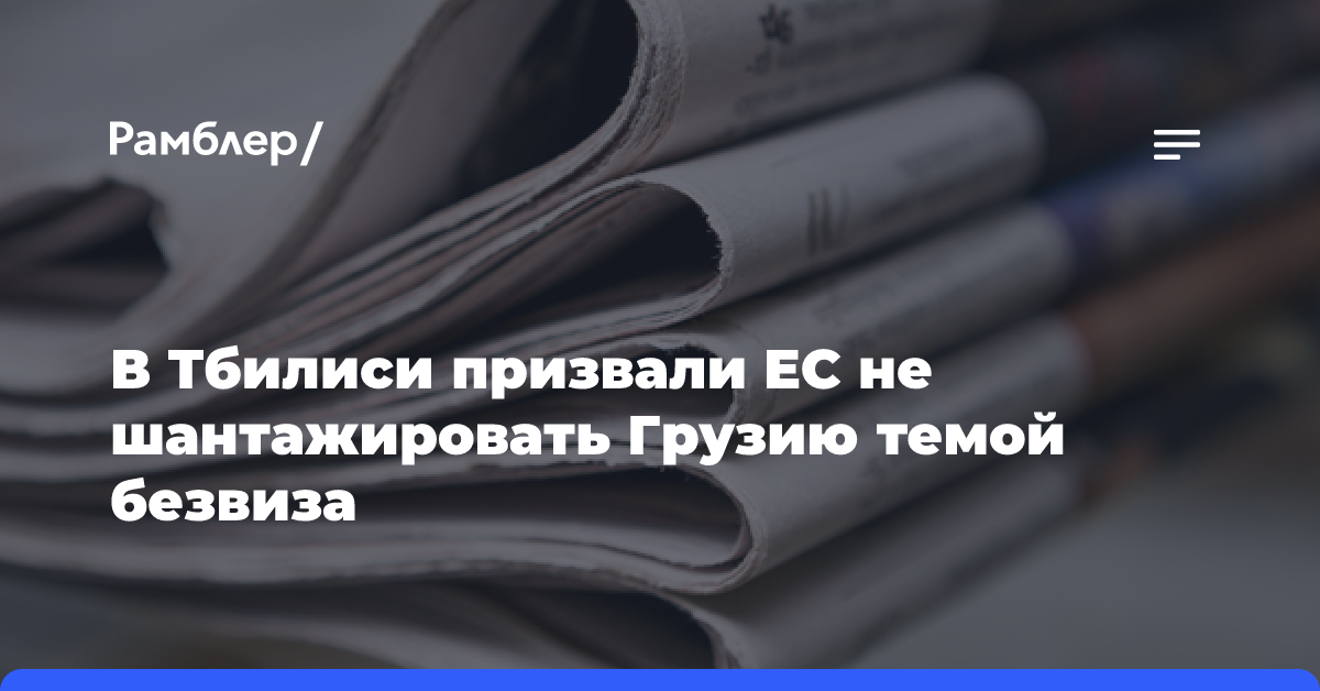 В Тбилиси призвали ЕС не шантажировать Грузию темой безвиза