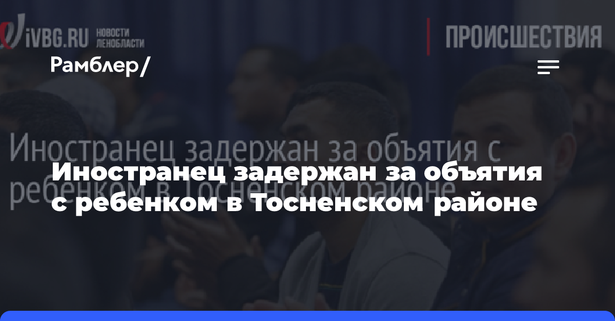 Иностранец задержан за объятия с ребенком в Тосненском районе