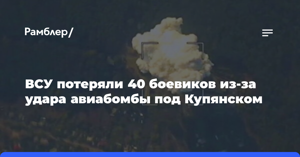 ВСУ потеряли 40 боевиков из-за удара авиабомбы под Купянском