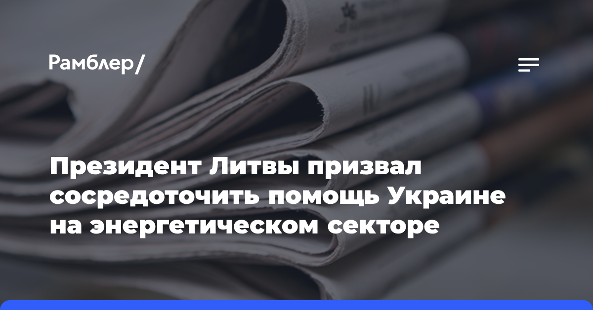 Президент Литвы призвал сосредоточить помощь Украине на энергетическом секторе