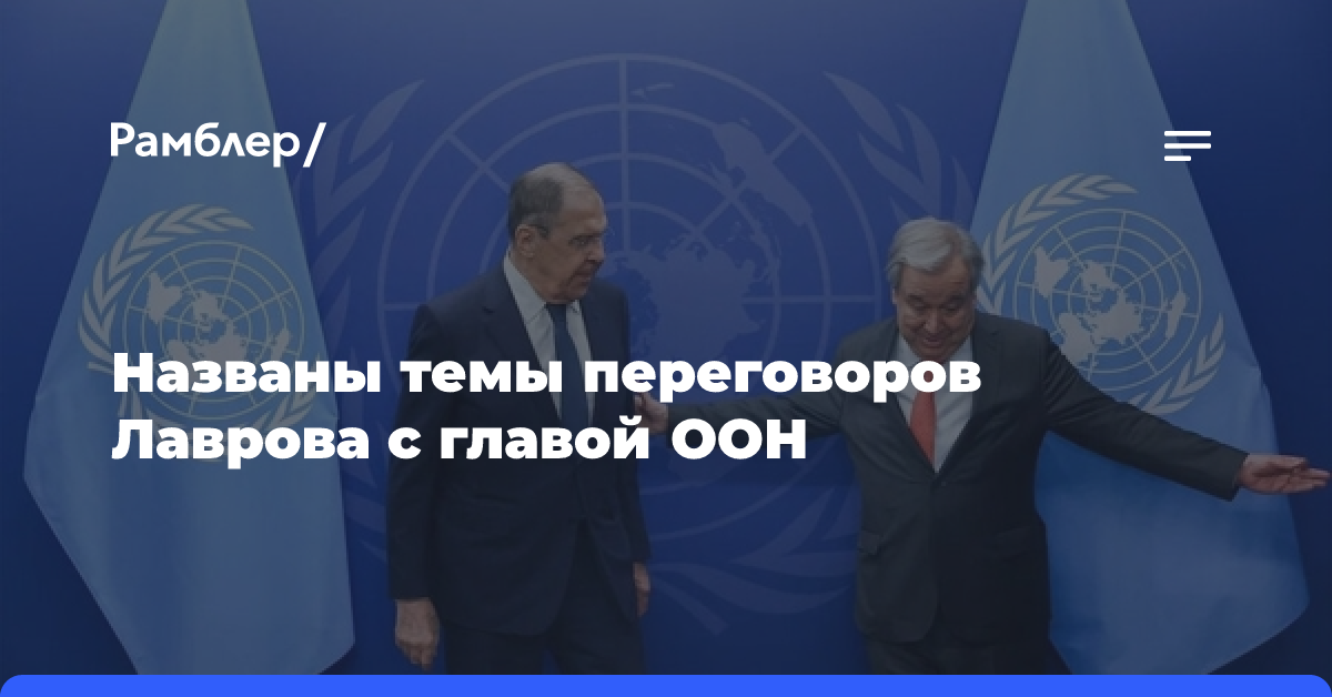 Названы темы переговоров Лаврова с главой ООН