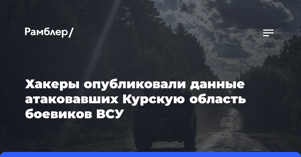 Хакеры опубликовали данные атаковавших Курскую область боевиков ВСУ