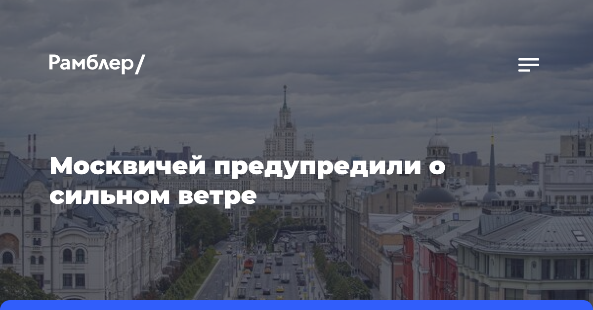 Москвичей предупреждают о сильном ветре