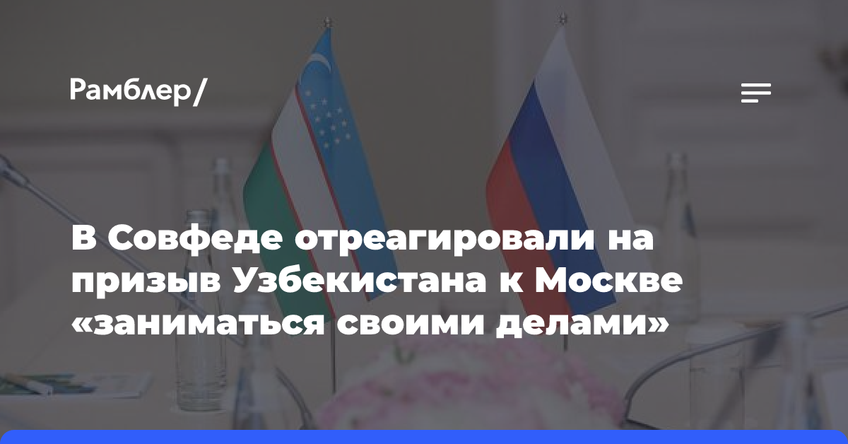 В Совфеде отреагировали на призыв Узбекистана к Москве «заниматься своими делами»