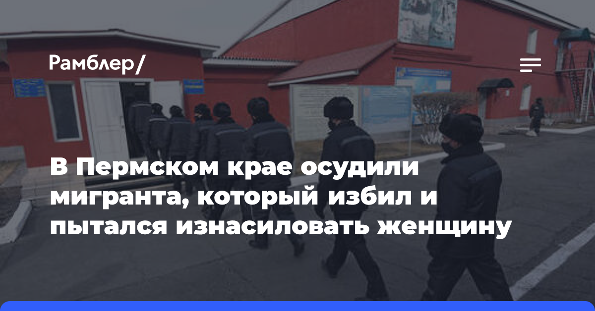 В Пермском крае осудили мигранта, который избил и пытался изнасиловать женщину