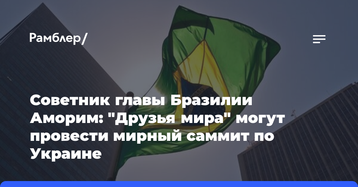 Советник главы Бразилии Аморим: «Друзья мира» могут провести мирный саммит по Украине