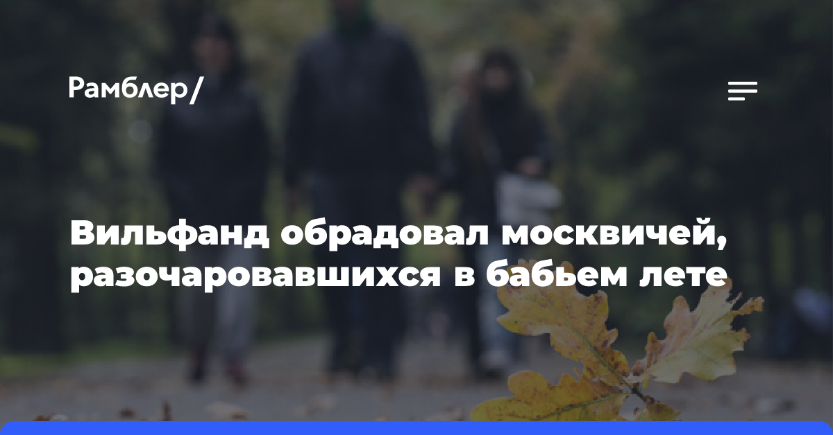 Вильфанд обрадовал москвичей, разочаровавшихся в бабьем лете