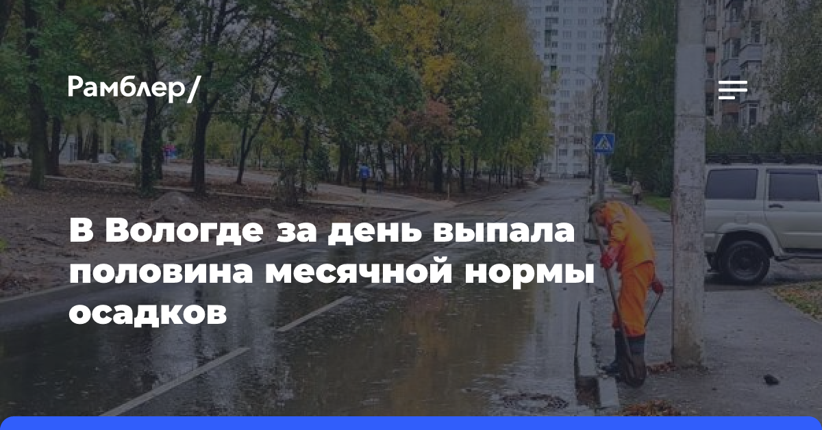 В Вологде за день выпала половина месячной нормы осадков