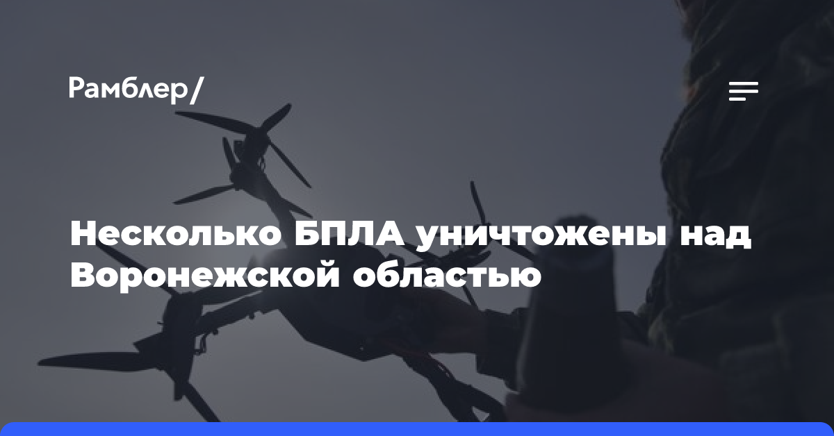 Несколько БПЛА уничтожены над Воронежской областью