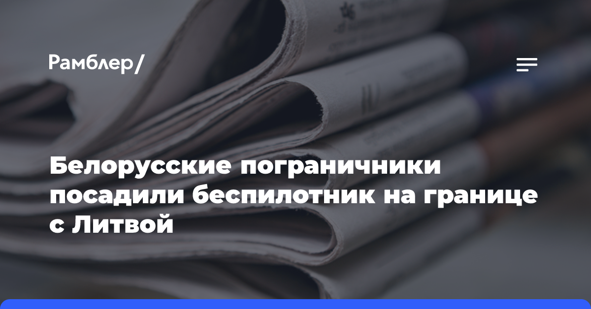 Белорусские пограничники посадили беспилотник на границе с Литвой