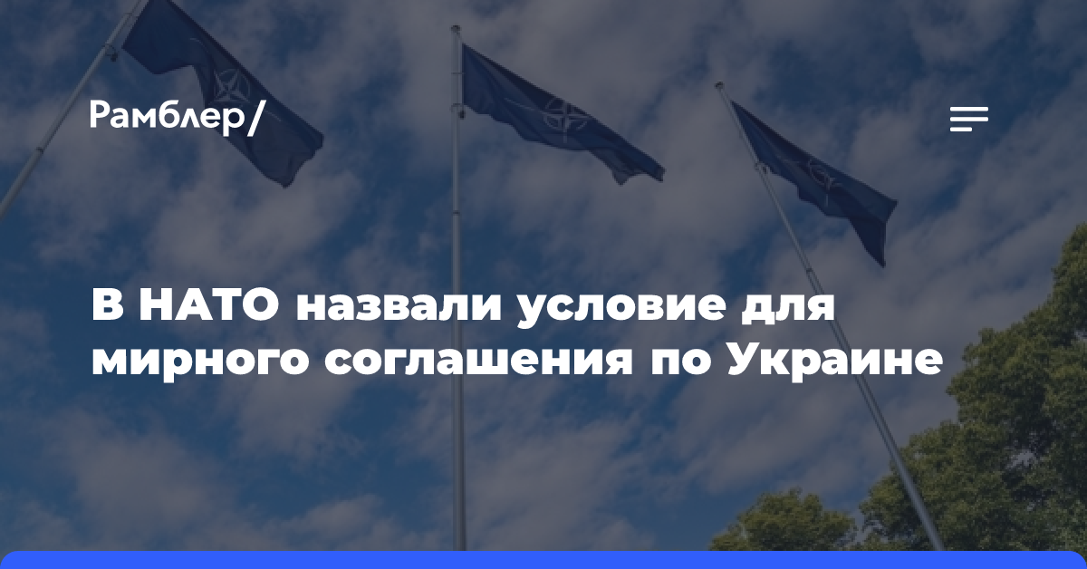 В НАТО назвали условие для мирного соглашения по Украине