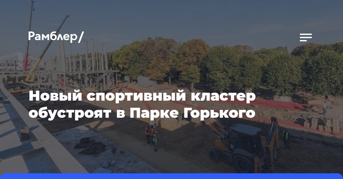 Новый спортивный кластер обустроят в Парке Горького