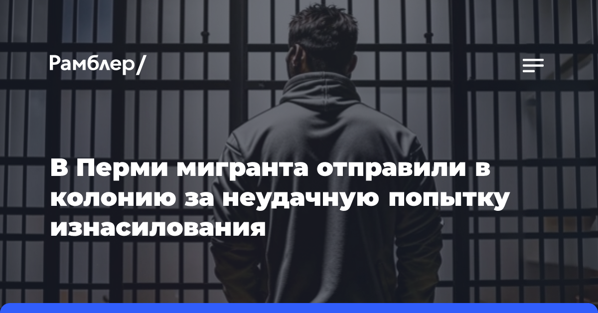 В Перми мигранта отправили в колонию за неудачную попытку изнасилования