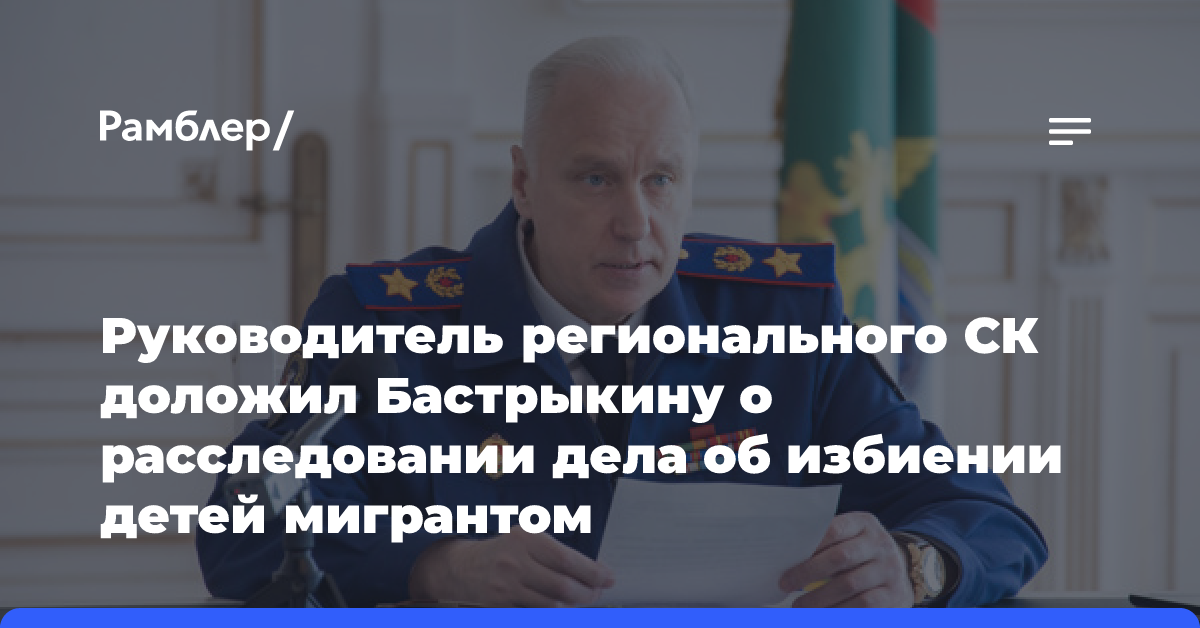 Руководитель регионального СК доложил Бастрыкину о расследовании дела об избиении детей мигрантом