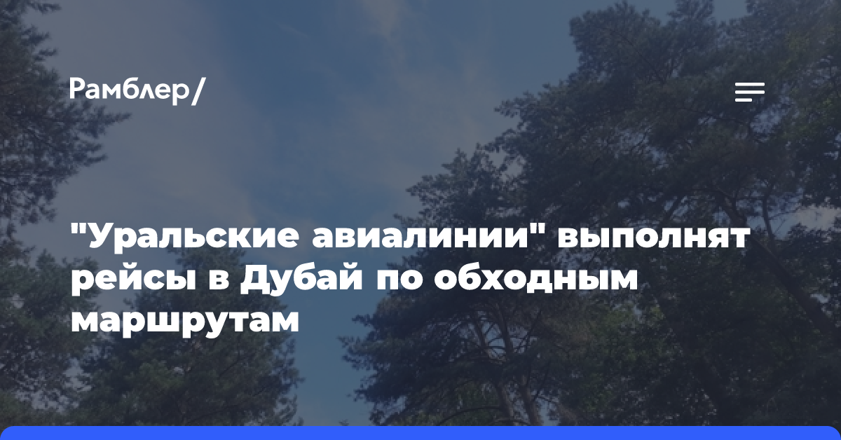 «Уральские авиалинии» выполнят рейсы в Дубай по обходным маршрутам