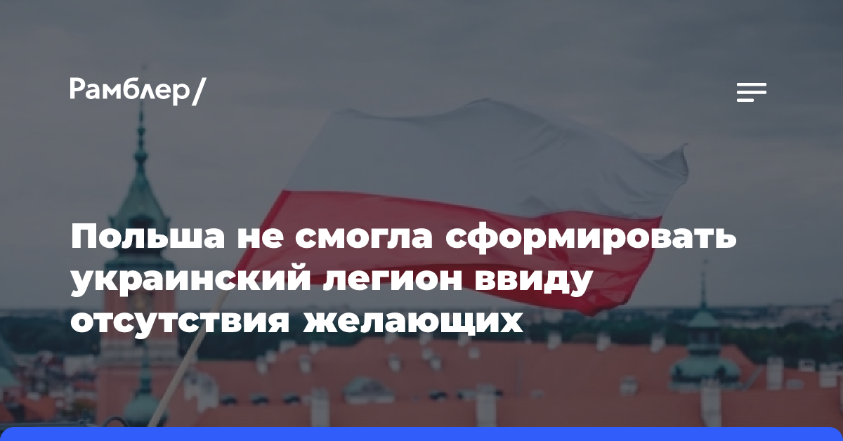 Польша не смогла сформировать украинский легион ввиду отсутствия желающих