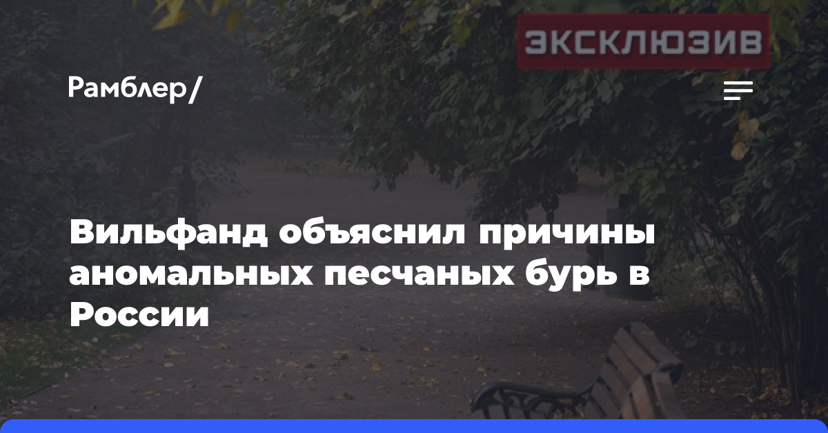 Вильфанд объяснил причины аномальных песчаных бурь в России