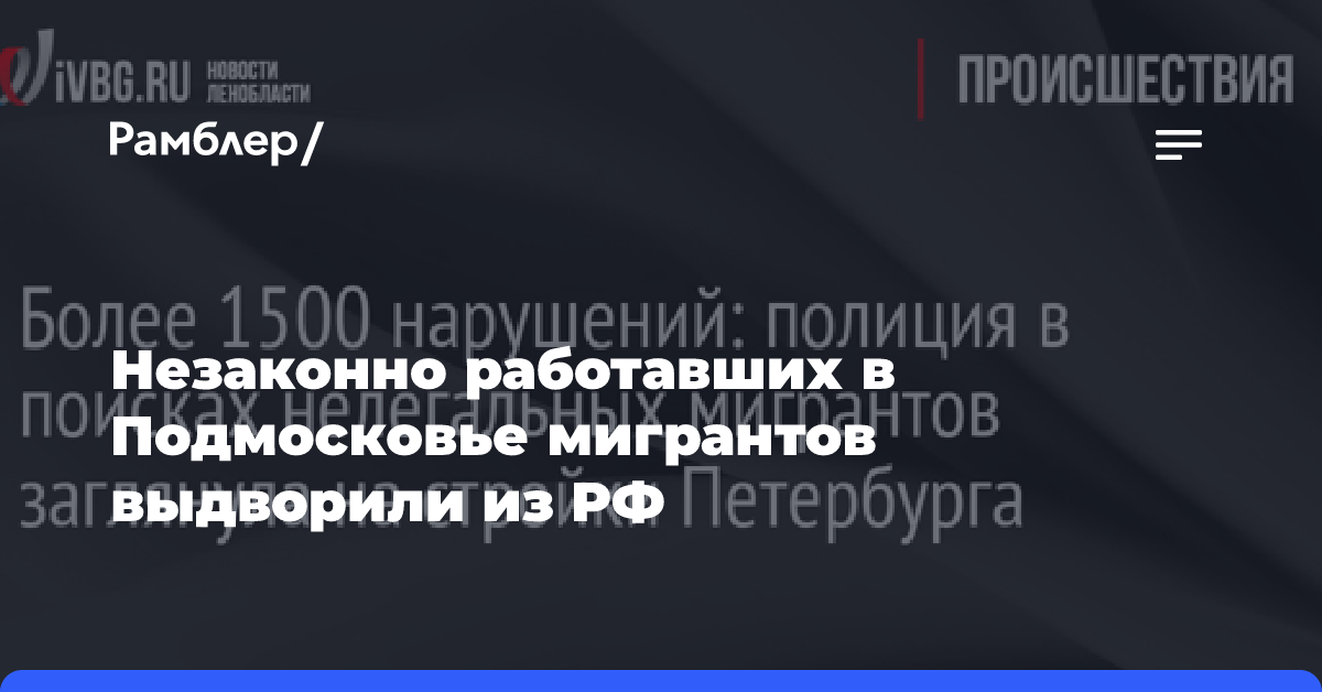 Незаконно работавших в Подмосковье мигрантов выдворили из РФ