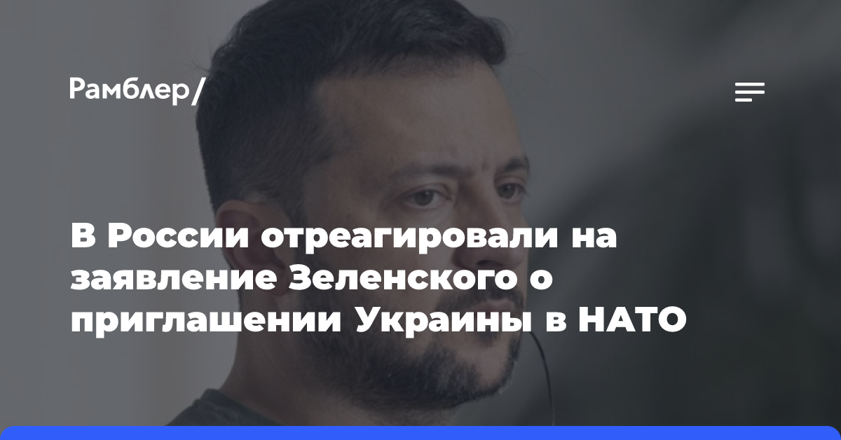 В России отреагировали на заявление Зеленского о приглашении Украины в НАТО