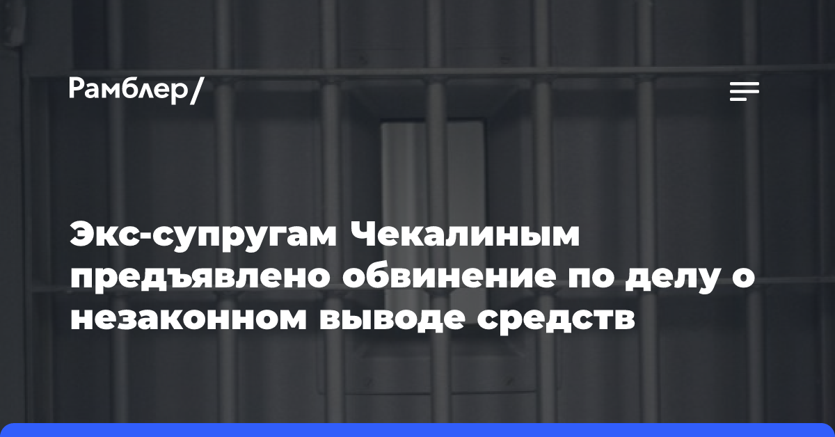 Экс-супругам Чекалиным предъявлено обвинение по делу о незаконном выводе средств