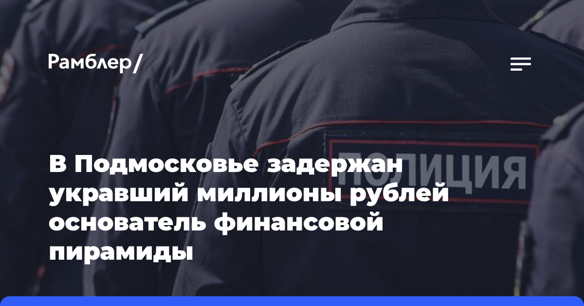 Силовики задержали основателя финансовой пирамиды, укравшего 70 миллионов рублей