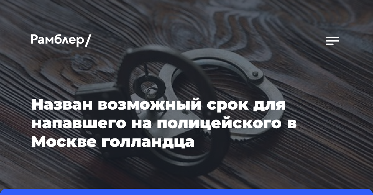 Ударившему полицейского в Москве голландцу грозит до 10 лет колонии